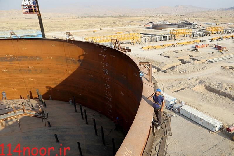 سقف مخزن ۲جداره اتان پتروشیمی گچساران نصب شد سقف مخزن ۲جداره اتان پتروشیمی گچساران نصب شد