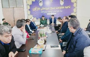 دیدار اعضای شورای تامین و اداری شهرستان مارگون با کارکنان سپاه به مناسبت گرامیداشت هفته ی بسیج